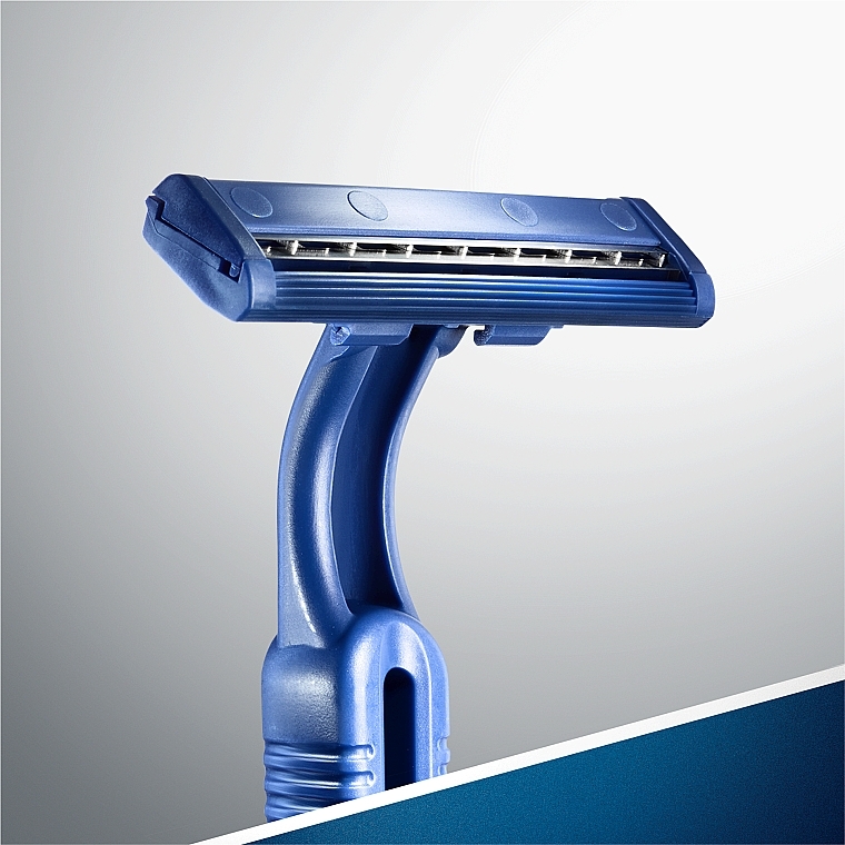 Disposable Shaving Razor Set, 10 pcs - Gillette Blue II Chromium — photo N9