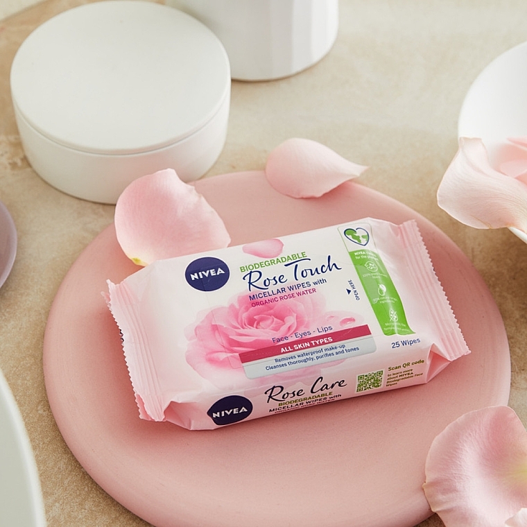 Makeup Remover Wipes with Rose Water - NIVEA Micellair Skin Breathe Makeup — photo N3