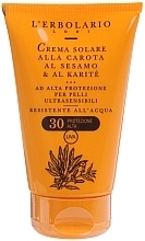 Carrot, Sesame Oil & Shea Butter Sunscreen SPF30 - L'Erbolario Crema Solare Alla Carota, Al Sesamo And Al Karite — photo N1