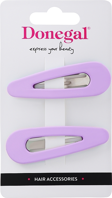 Hair Clips, FA-5671, purple, 2 pcs - Donegal — photo N1