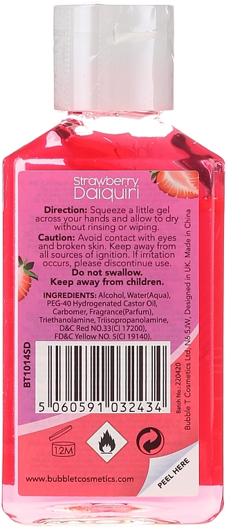 Antibacterial Hand Gel "Strawberry Daiquiri" - Bubble T Cleansing Hand Gel Strawberry Daiquiri — photo N2