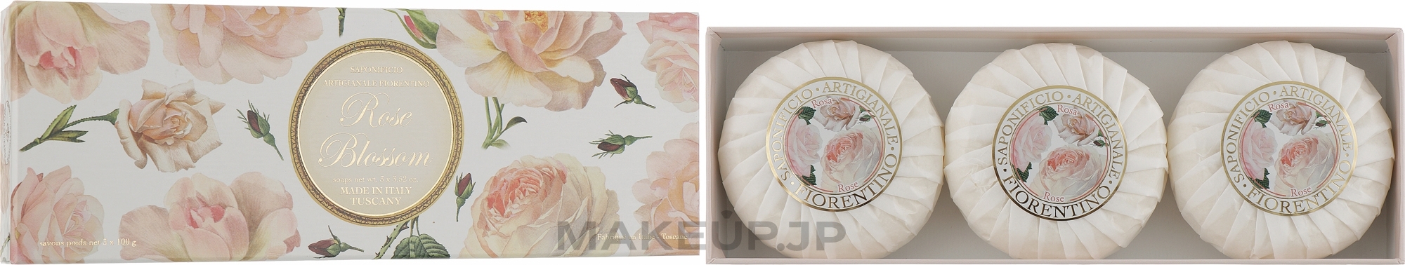 Soap Set "Rose" - Saponificio Artigianale Fiorentino Rose Blossom Soap — photo 3 x 100 g