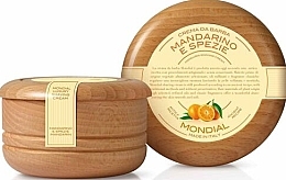 Shaving Cream 'Mandarino e Spezie' - Mondial Shaving Cream Wooden Bowl — photo N1