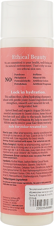 Nourishing Shampoo with Apricor & Argan Oil - Derma E Hydrate & Smooth Nourishing Shampoo — photo N2