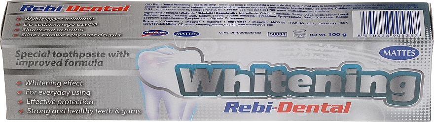Toothpaste with Whitening Effect - Mattes Rebi-Dental Whitening Toothpaste — photo N1