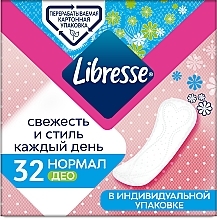 Fragrances, Perfumes, Cosmetics Daily Liners, 32 pcs - Libresse Daily Fresh Normal Deo