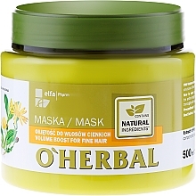 Fragrances, Perfumes, Cosmetics Volume Thin Hair Mask with Arnica Extract - O'Herbal