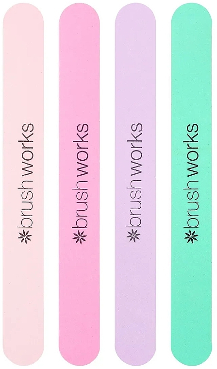 Set - Brushworks Pastel Coloured Nail Files 4 Pack Set (n/file/4pcs) — photo N2