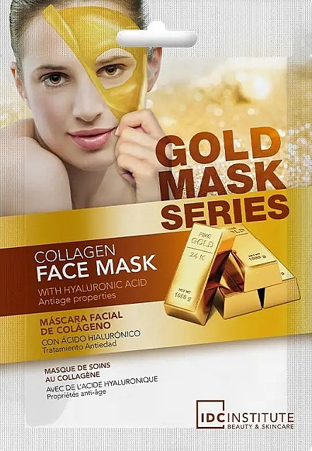 Hydrogel Face Mask with Collagen and Hyaluronic Acid - IDC Institute Gold Mask Series Collagen Face Mask — photo N4