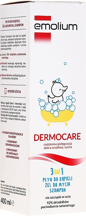 3-in-1 Washing Shampoo-Gel - Emolium Dermocare — photo N1