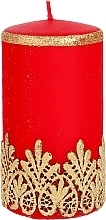 Fragrances, Perfumes, Cosmetics Decorative Lace Candle, red, 7x14 cm - Artman Lace Christmas