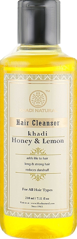 Natural Ayurvedic Shampoo with Indian Herbs "Honey & Lemon" - Khadi Natural Honey & Lemon Juice Hair Cleanser — photo N1