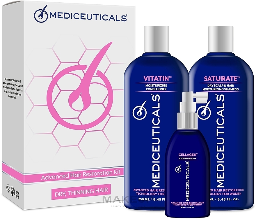 Set - Mediceuticals Advanced Hair Restoration Dry Thinning Hair (shm/250ml+cond/250ml+ser/125ml) — photo N1