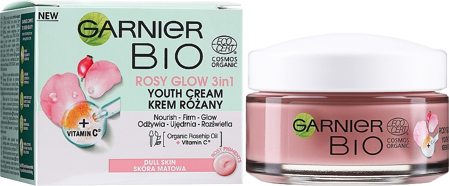 Anti-Aging Face Cream - Garnier Bio Cream Rose — photo N2