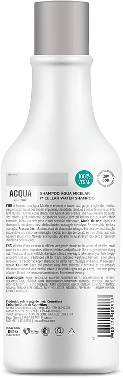 Hair Shampoo with Hot Spring Water - Inoar Acqua Micelar Shampoo — photo N2