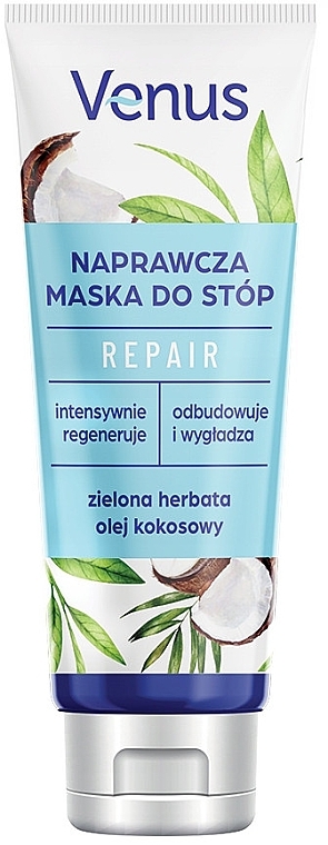 Repairing Foot Mask 'Green Tea & Coconut Oil' - Venus Repair Foot Mask — photo N1