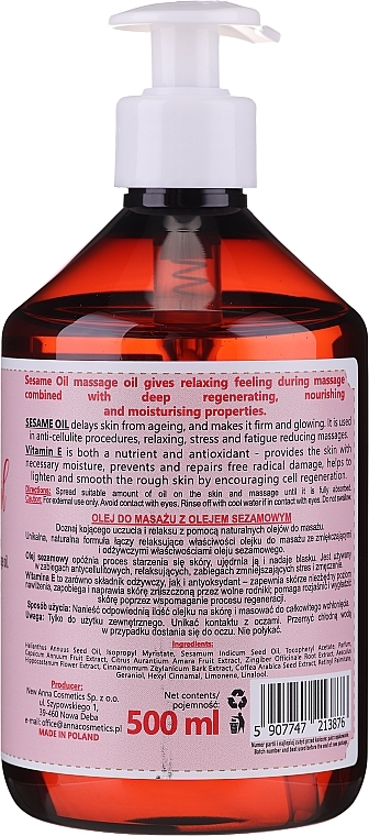 Massage Oil - Eco U Massage Oil Sesame Oil — photo N2