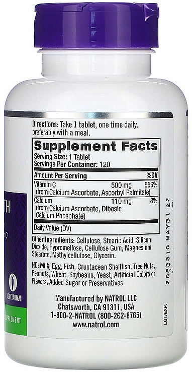 Vitamin C, 500 mg - Natrol Easy-C 500 mg — photo N3