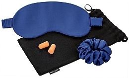 Blue Sleep Set in Gift Case 'Relax Time' - MAKEUP Gift Set Blue Sleep Mask, Scrunchie, Ear Plugs (1pc) — photo N1