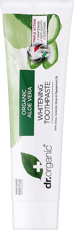 Toothpaste "Aloe Vera" - Dr. Organic Aloe Vera Whitening Toothpaste — photo N1