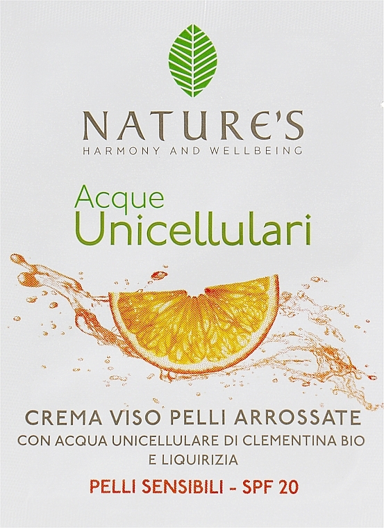 GIFT! Face Cream for Sensitive Skin - Nature's Acque Unicellulari Cream SPF 20 (sample) — photo N1