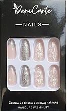 False Nails 'Christmas Winter', 24 pcs. - Deni Carte 8952 — photo N2