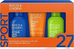 Set - Baylis & Harding Citrus Lime Mint Refreshing Essentials Trio Gift Set (hair/body/wash/100 ml + ash/balm/50 ml + f/wash/100 ml) — photo N1