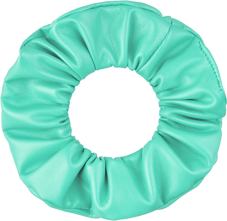 Faux Leather Classic Scrunchie, mint - MAKEUP Hair Accessories — photo N2