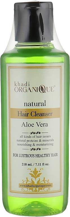 Natural Herbal Ayurvedic Shampoo "Aloe Vera" - Khadi Organique Hair Cleanser Aloe Vera — photo N1