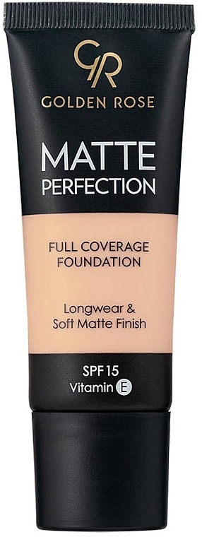 Long-Lasting Matte Foundation - Golden Rose Matte Perfection Full Coverage Foundation SPF 15 — photo N1