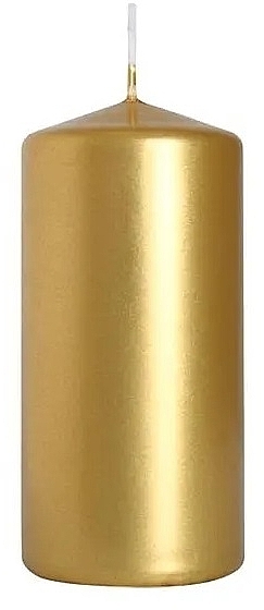 Cylindrical Candle 50x100 mm, gold metallic - Bispol — photo N1