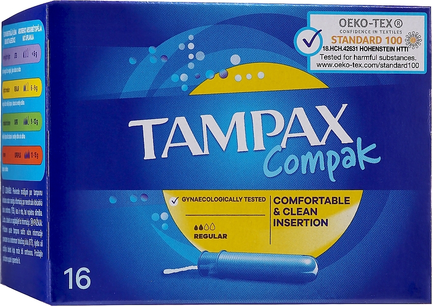 Tampons with Applicator, 16 pcs - Tampax Compak Regular — photo N2