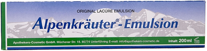 Alpine Herbal Cooling Ointment for Relieving Muscle and Joint Pain - Alpenkrauter Lacure Original Emusion — photo N2