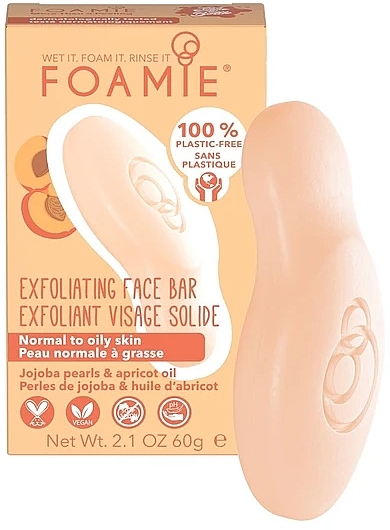 Face Soap for Normal & Oily Skin - Foamie Exfoliating Face Bar For Normal to Oily Skin — photo N1