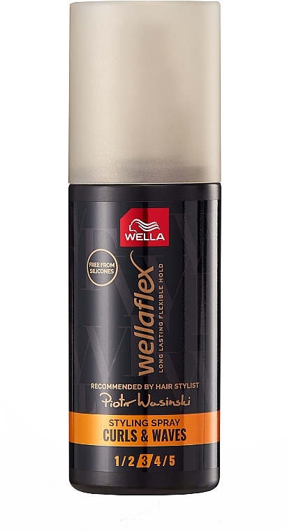 Strong Hold Hair Styling Spray 'Curls & Waves' - Wella Wellaflex Curls & Waves Stayling Spray — photo N1