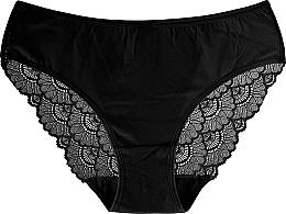 Women Cotton Bikini with Lace, black - Moraj — photo N1