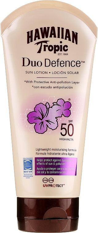 Sun Lotion for Body - Hawaiian Tropic Duo Defence Sun Lotion SPF50 — photo N1