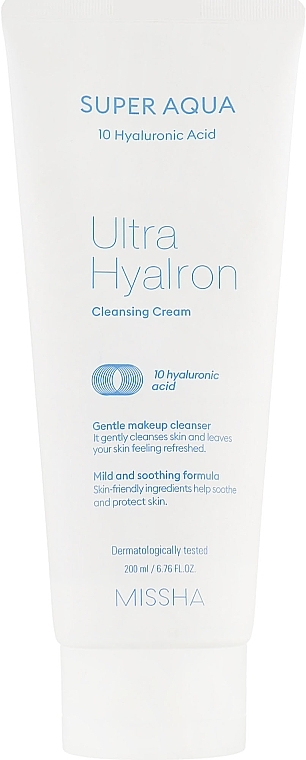 Cleansing Hyaluronic Acid Face Cream - Missha Super Aqua Ultra Hyalron Cleansing Cream — photo N1