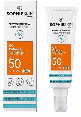 Facial Sunscreen - Sophieskin Protector Facial Oil Balance SPF50 — photo N2