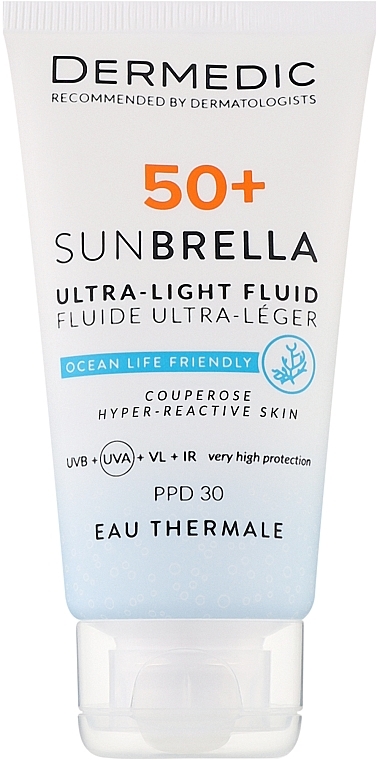 Ultra-Lightweight Protective Cream SPF 50+ for Vascular & Hyperactive Skin - Dermedic 50+ Sunbrella Ultra-light Fluid — photo N1