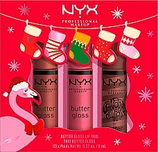 Fragrances, Perfumes, Cosmetics Set - NYX Professional Makeup Butter Gloss Lip Trio (lip/gloss/3x4ml)