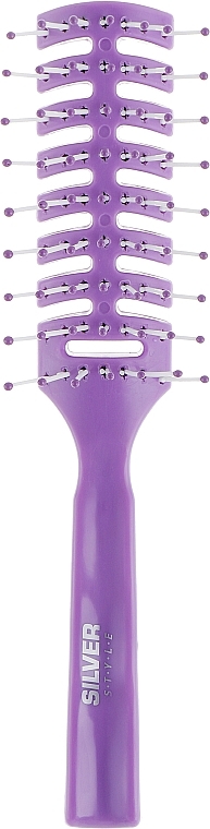 Hair Styling Brush with Cuts, PM-8531CP, violet - Silver Style — photo N1