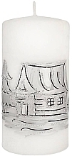 Fragrances, Perfumes, Cosmetics Decorative Candle, medium cylinder, white, 7x14cm - Artman Ice land