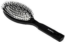 Oval Hair Brush with Nylon Bristles & Pins, 22.5 cm, black - Disna Pharma — photo N1