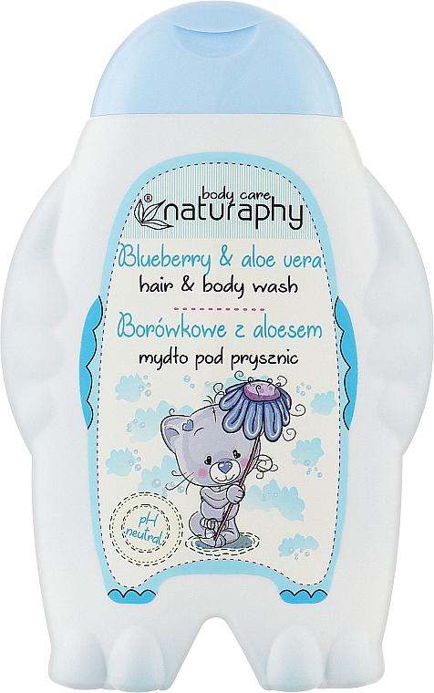 Kids Shower Gel-Shampoo "Blueberry & Aloe Vera" - Naturaphy Hair & Body Wash — photo N1