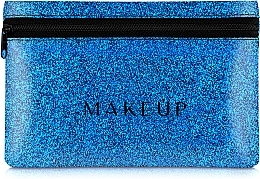 Fragrances, Perfumes, Cosmetics Silicone Makeup Bag, blue "Glitter Pouch", 18x11cm - MAKEUP