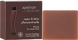 Fragrances, Perfumes, Cosmetics Natural Soap "Neem & Clay" for Problem Skin - Apeiron Neem & Clay Plant Oil Soap