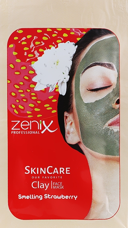 Facial Clay Mask "Strawberry" - Zenix Clay Face Mask — photo N1