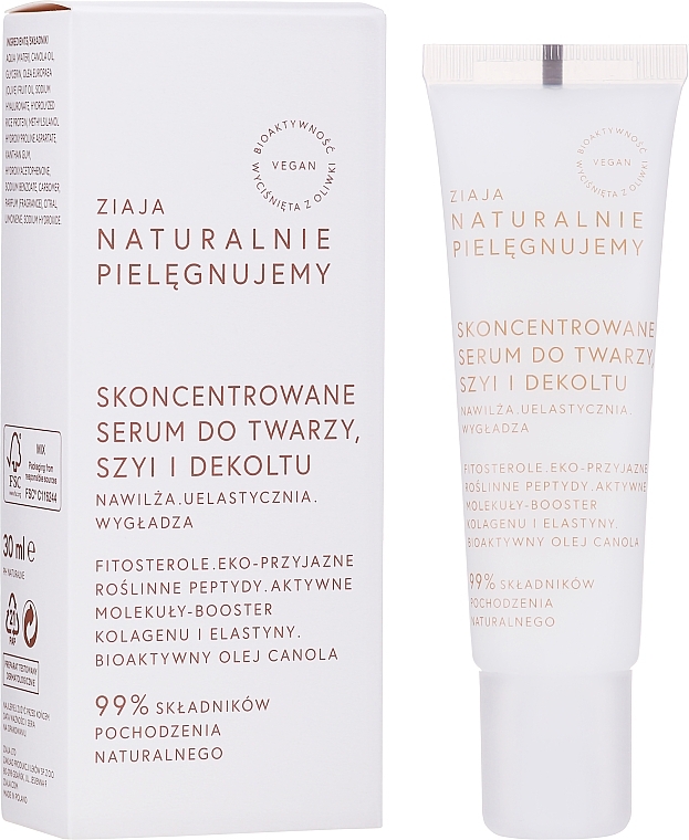 Concentrated Face, Neck & Decollete Serum - Ziaja Naturalnie Pielegnujemy Serum — photo N2