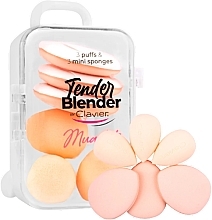 Mini Makeup Sponge Set, white, 6 pcs - Clavier Tender Blender Mua Kit — photo N1